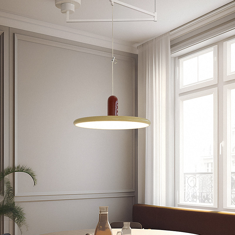 Frisbee Swing Cream White LED Pendant Light no.9685