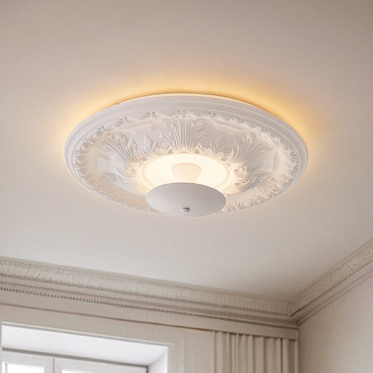 Gypsum Pattern Relief White LED Round Ceiling Light no.9947