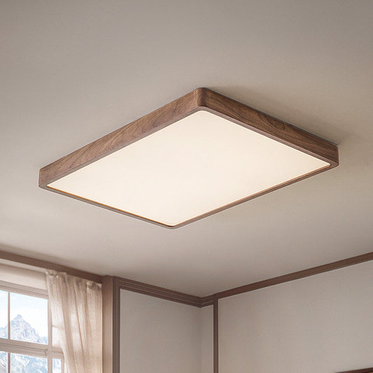 Wooden square ceiling lamp