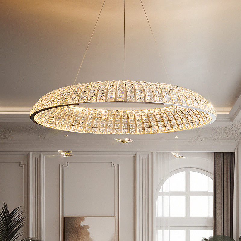 Butterfly Crystal Chrome LED Ring Pendant Light Chandelier no.24099