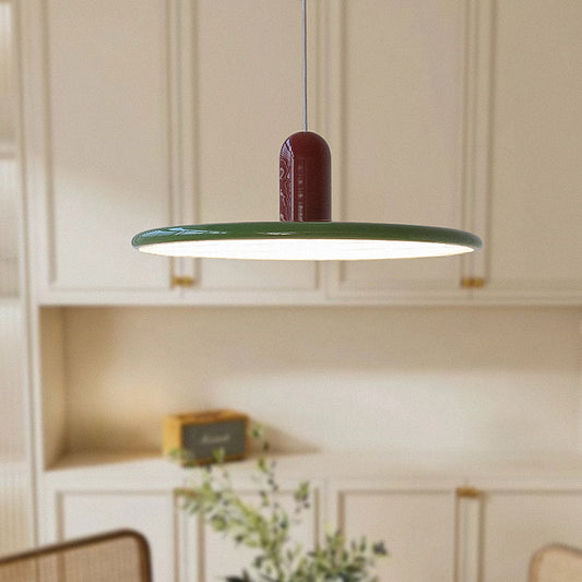 Frisbee Modern Green LED Pendant Light no.9673