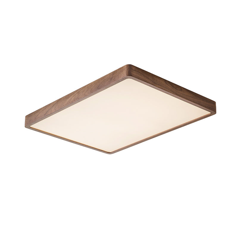 Wooden square ceiling lamp  white background image