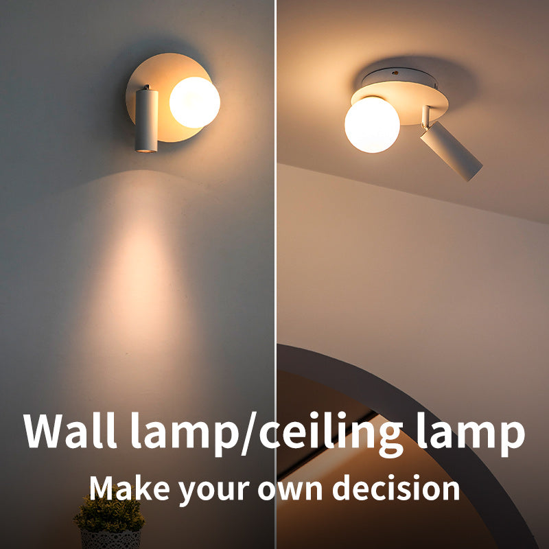 Modern wall lamps with round base and adjustable arms can be used as entrance ceiling lamps