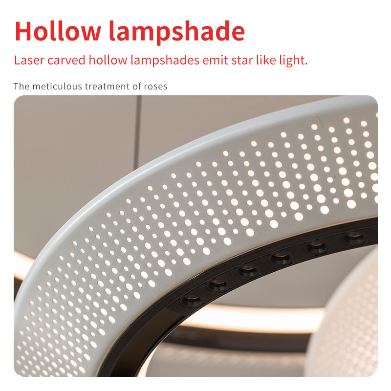 Starry laser-cut hollow lampshade, refined and elegant