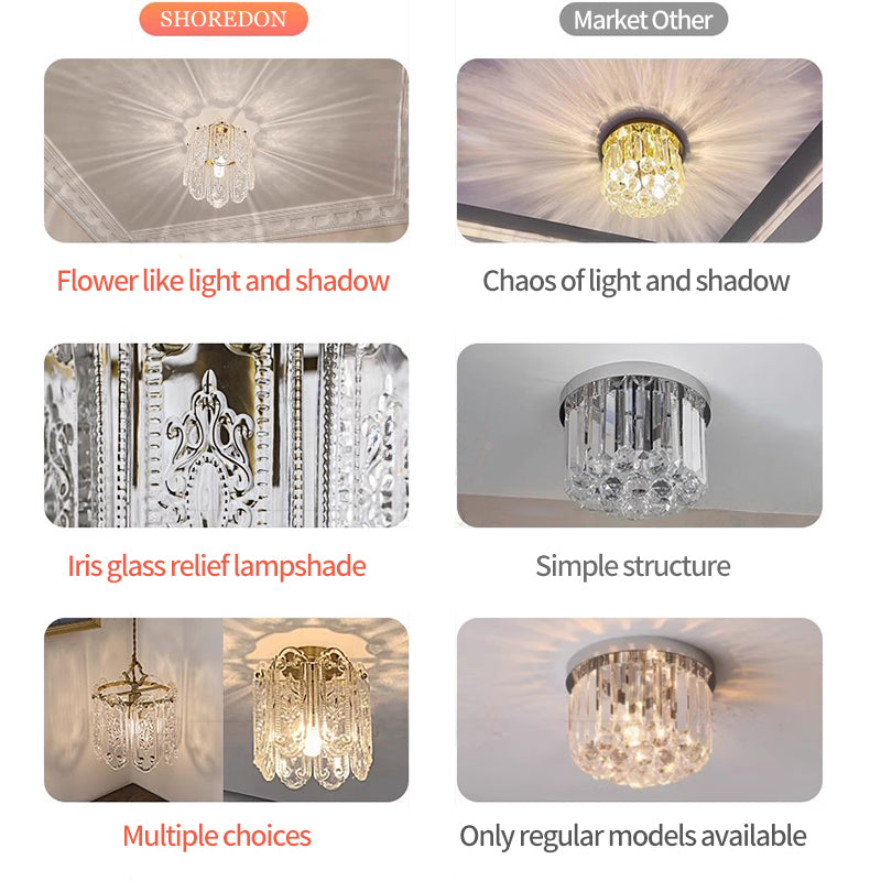 Crystal ceiling light comparison: features vs. competitors