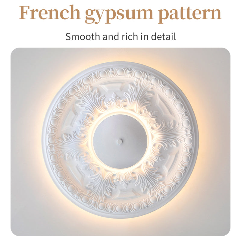 Gypsum Pattern Relief White LED Round Ceiling Light no.9947