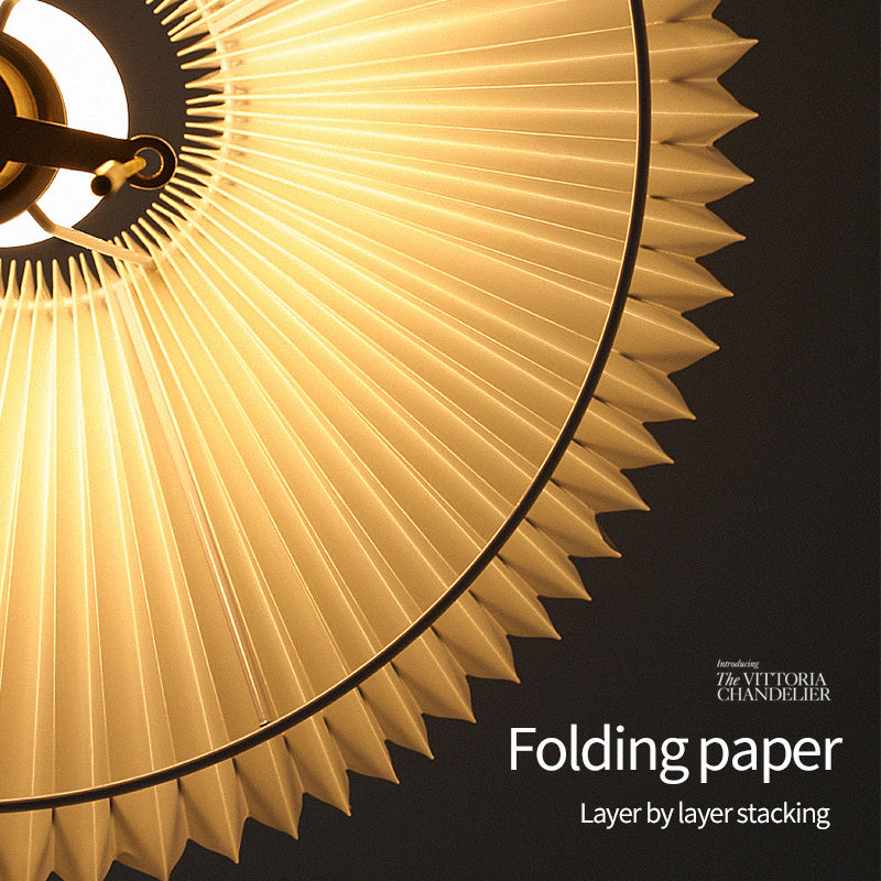 Pleated paper lampshade