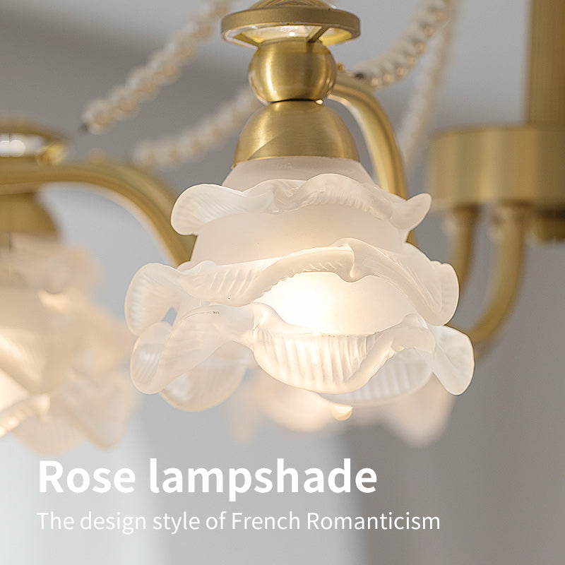 Romantic rose chandelier, enhances French elegance