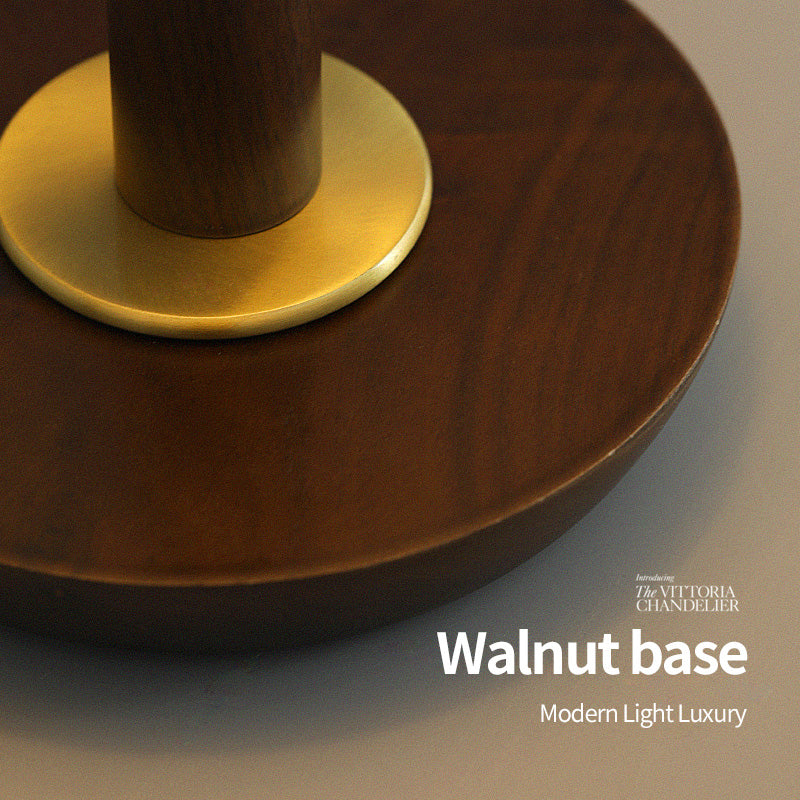 Walnut base floor lamp