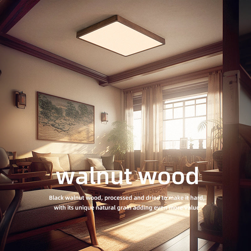 Modern walnut ceiling light