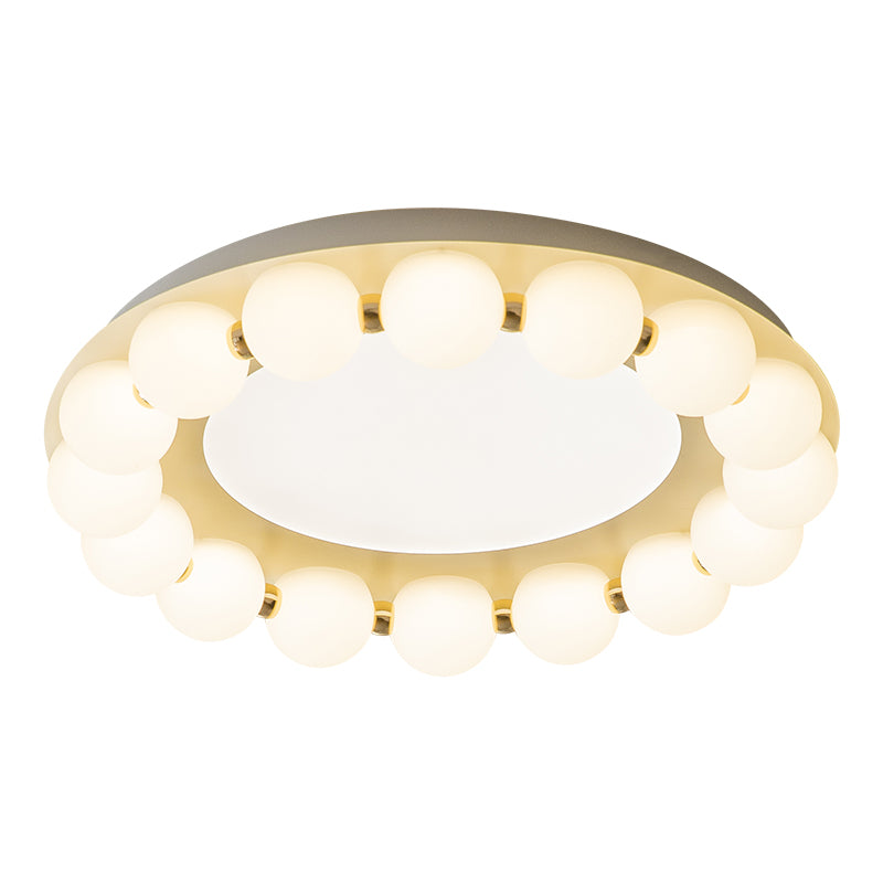 Pearl string ceiling light white background image