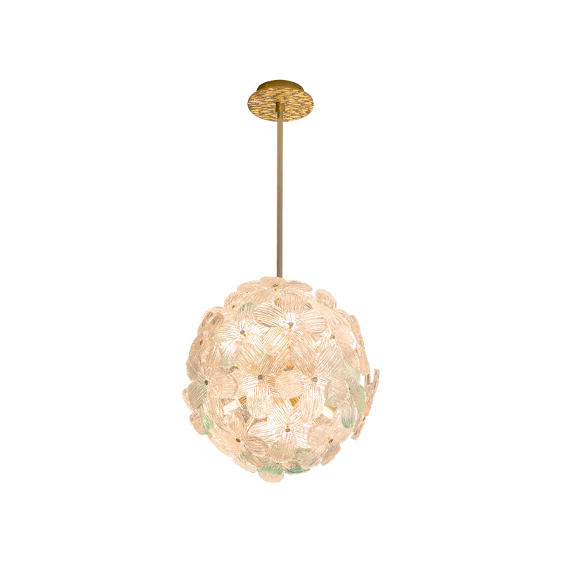 Globe Flowers Gold And 2-Color Glass Pendant Light no.9815