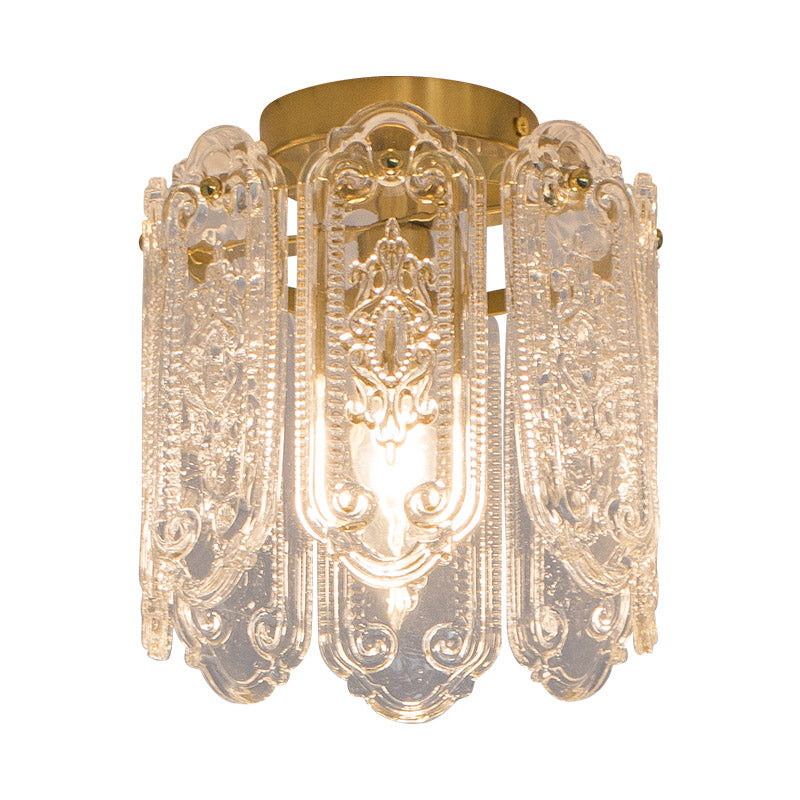 Vintage crystal ceiling light fixture  white background image