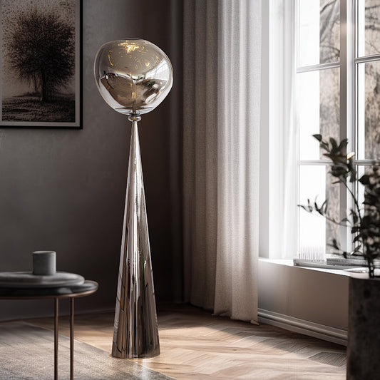 Glamorous glass globe floor lamp