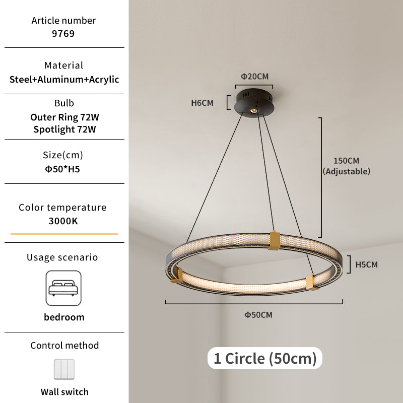 Modern minimalist ring chandelier size