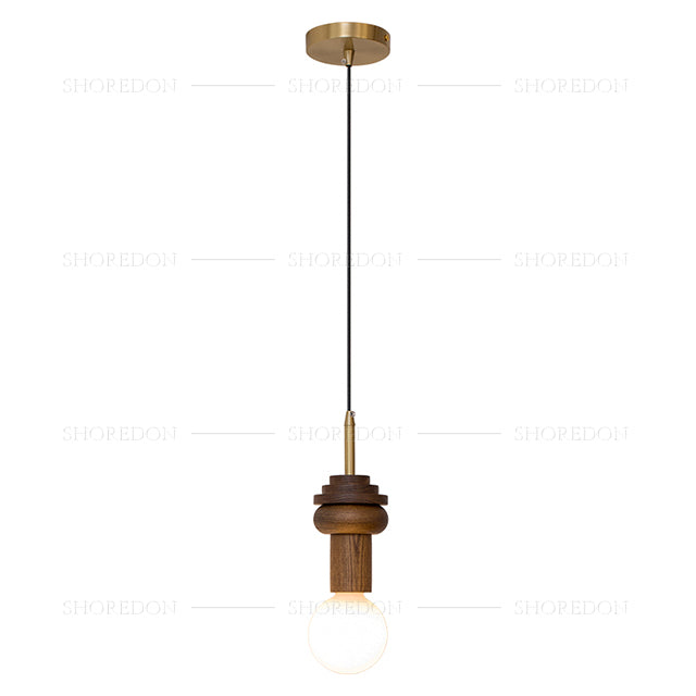 Modern Mid-Century Pendant Light - Ash Wood Finish no.24042