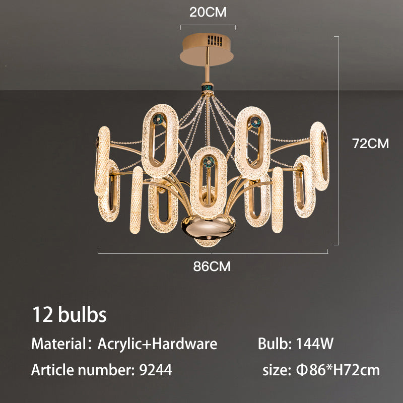 Soft Gold LED 8-Light Luxe Crystal Chandelier no.9244