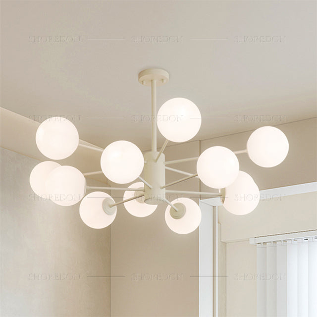 Modern Wide White 12-Light Pendant Chandelier no.9698