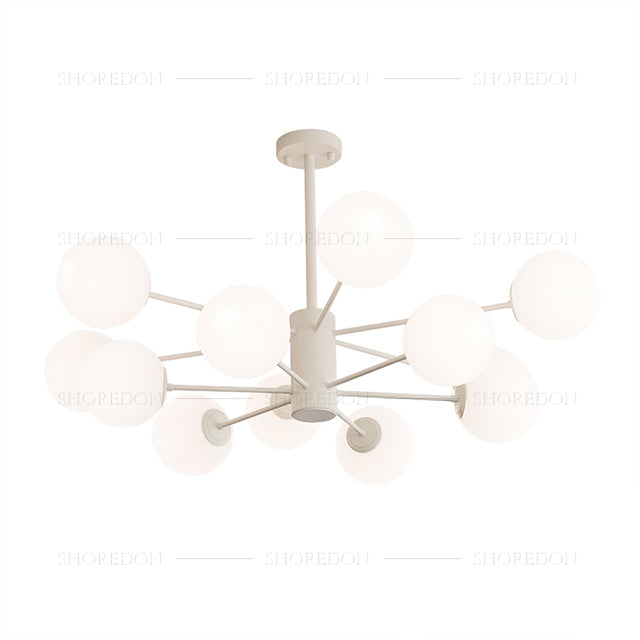 Modern Wide White 12-Light Pendant Chandelier no.9698