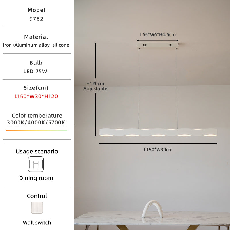 Linear dining light 150cm long.