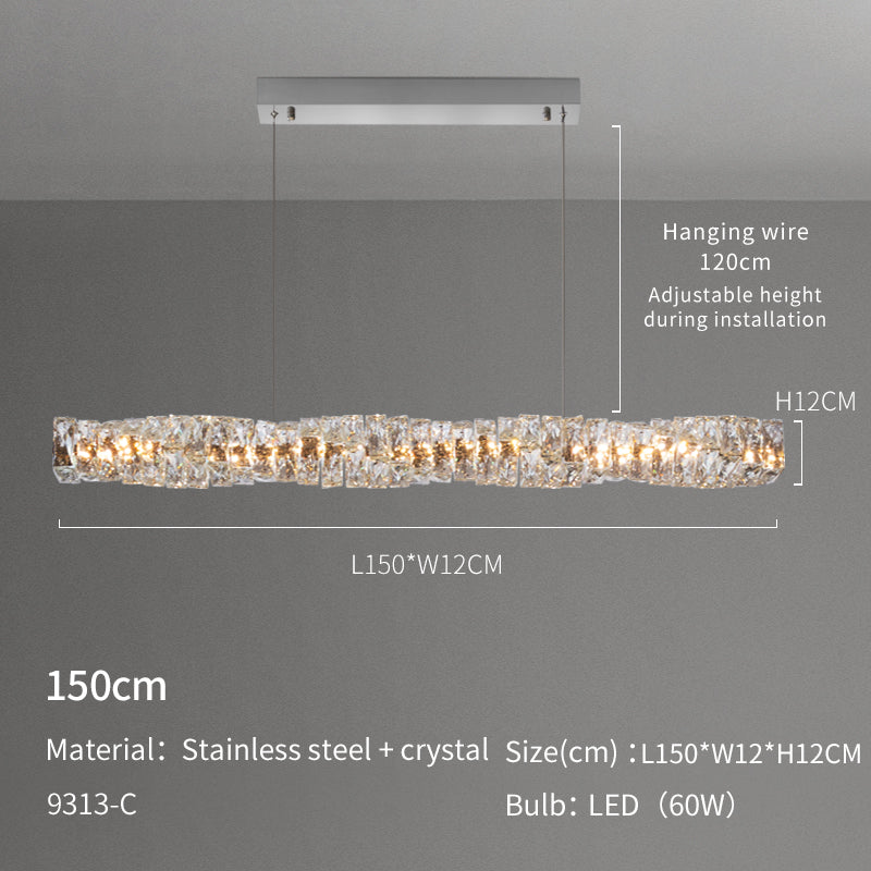 Sparkling crystal dining room chandelier large