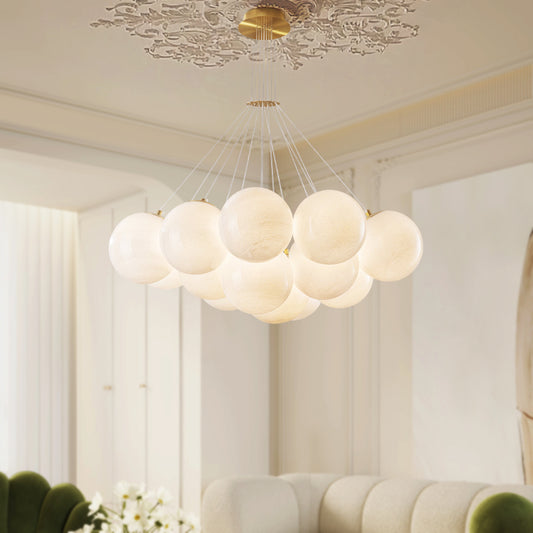 Balloon 13-Light Gold And White Glass Pendant Light no.9687