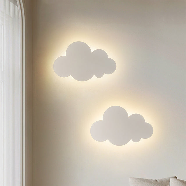 Cloud-shaped wall sconce light.