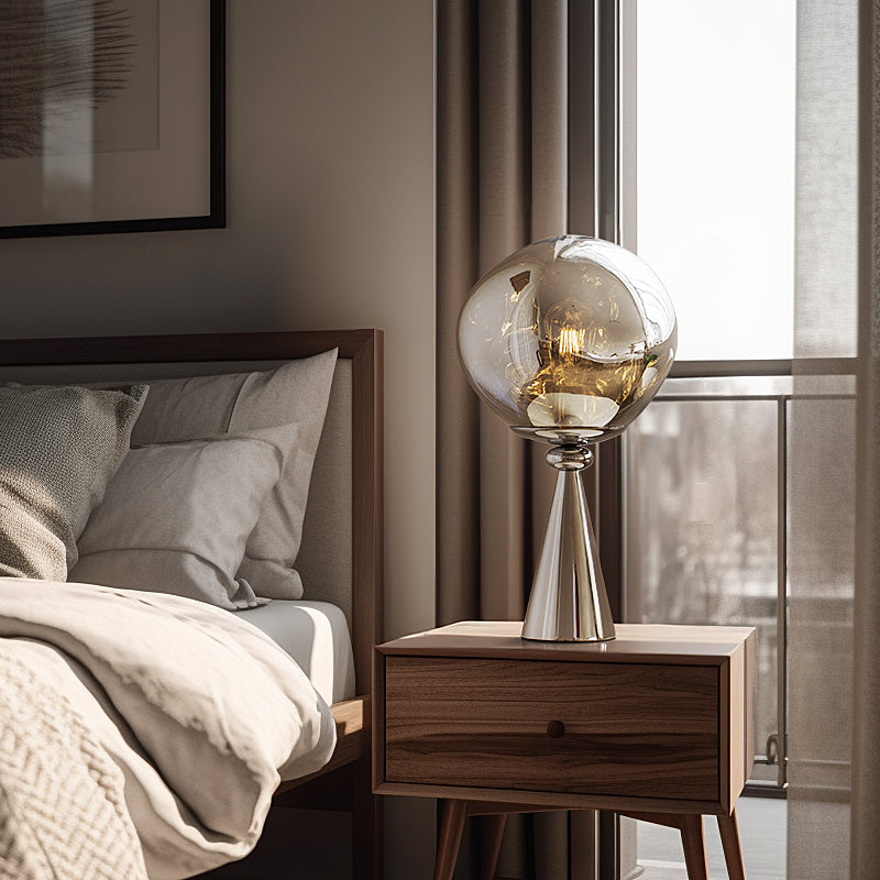 Crystal sphere bedside lamp