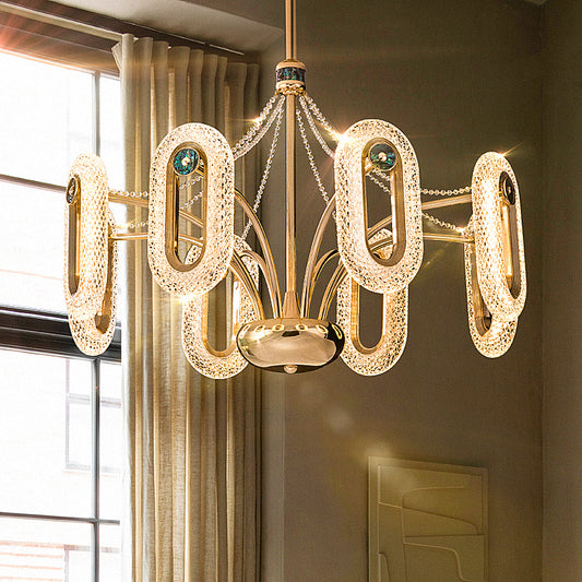 Soft Gold LED 8-Light Luxe Crystal Chandelier no.9244