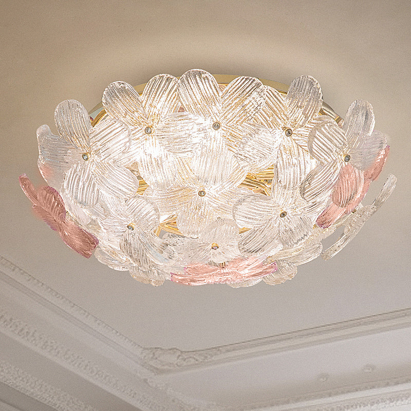 Petal glass ceiling light fixture