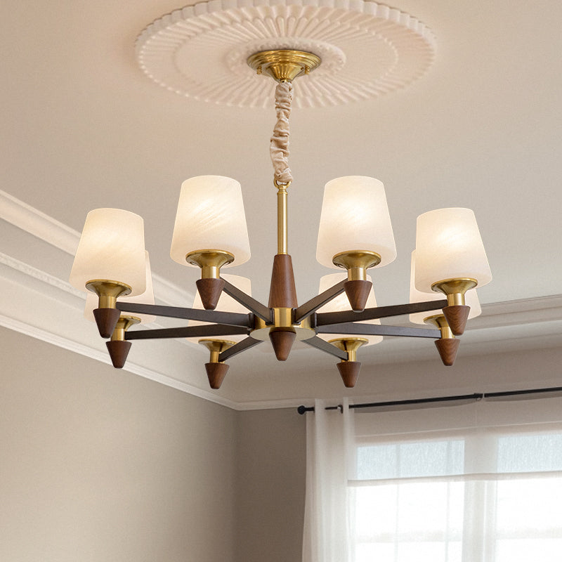 Modern wooden chandelier