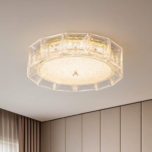 Modern Luxe Clear Glass Round LED Ceiling Light no.24057