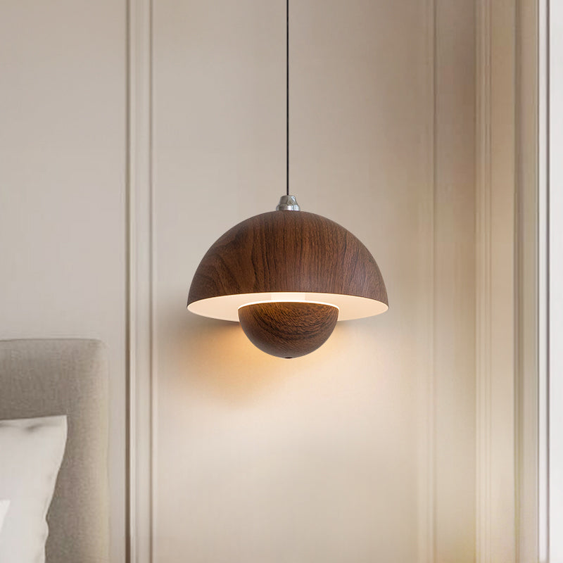 Walnut Color丨Height Adjustable Mini Pendant Light With Hand Sweep no.9743