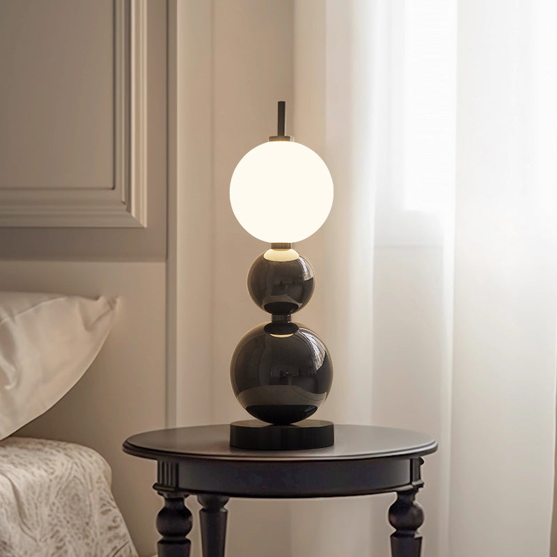 Black spherical modern desk lamp