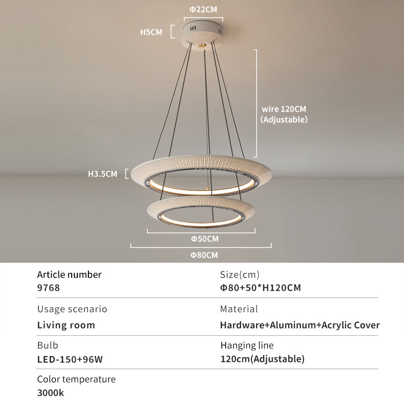 Elegant single ring chandelier size