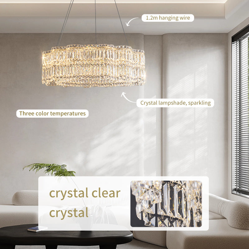 Tiered 3-Size Crystal Pendant Light Chandelier no.9631