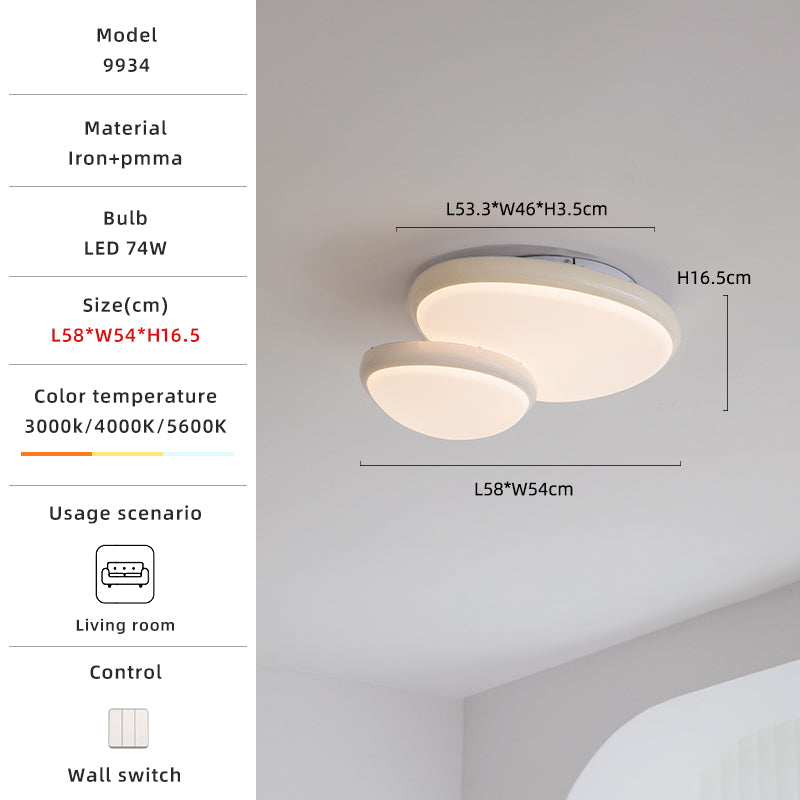 Pebble double head ceiling light