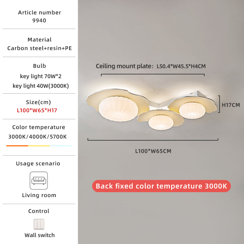 Milk-yellow triple light size