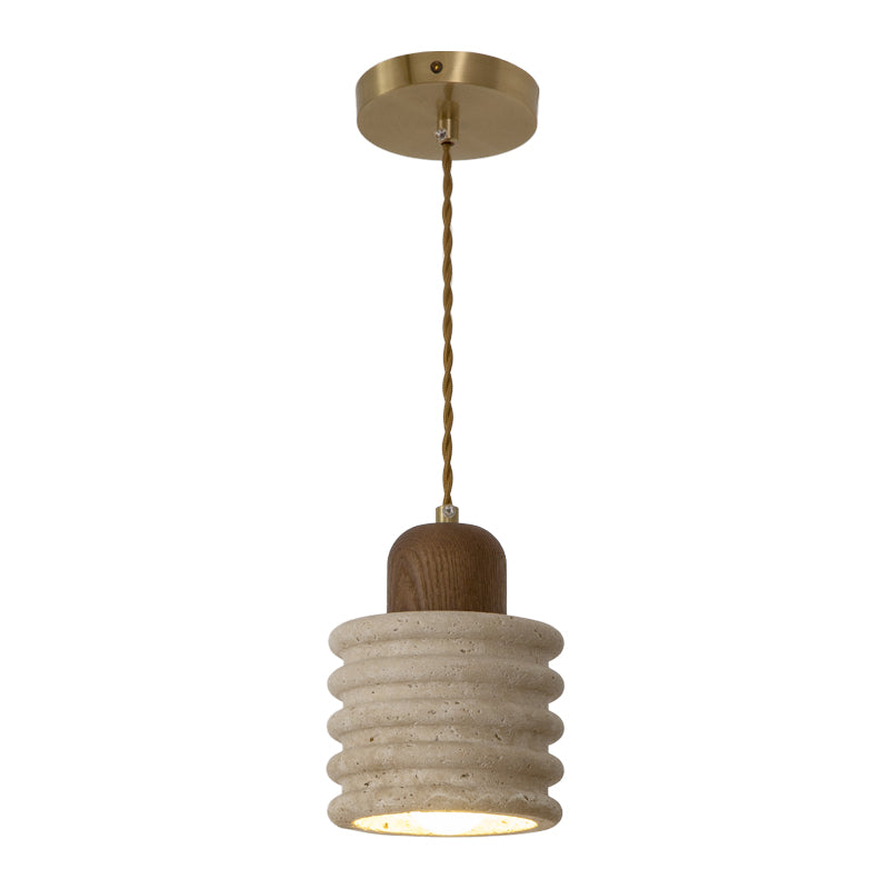 Stone Pendant Light | 4 Styles, Glass Shade & Wood no.24076