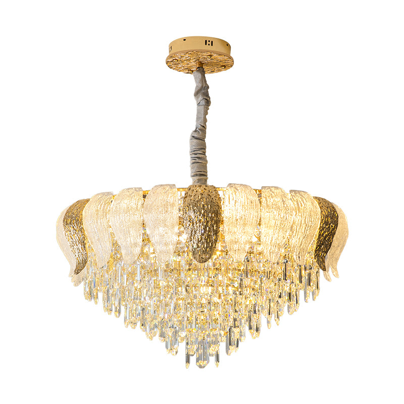 Luxury Gold Chandelier with High-Refraction Glass Crystals no.24078