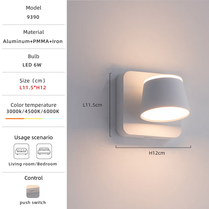 The lamp holder can adjust the black specification of the minimalist wall lamp, charging model