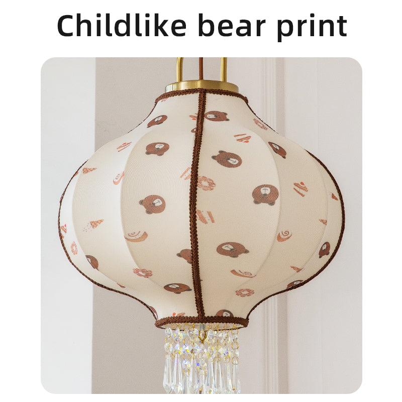 French bear print lampshade, cute style