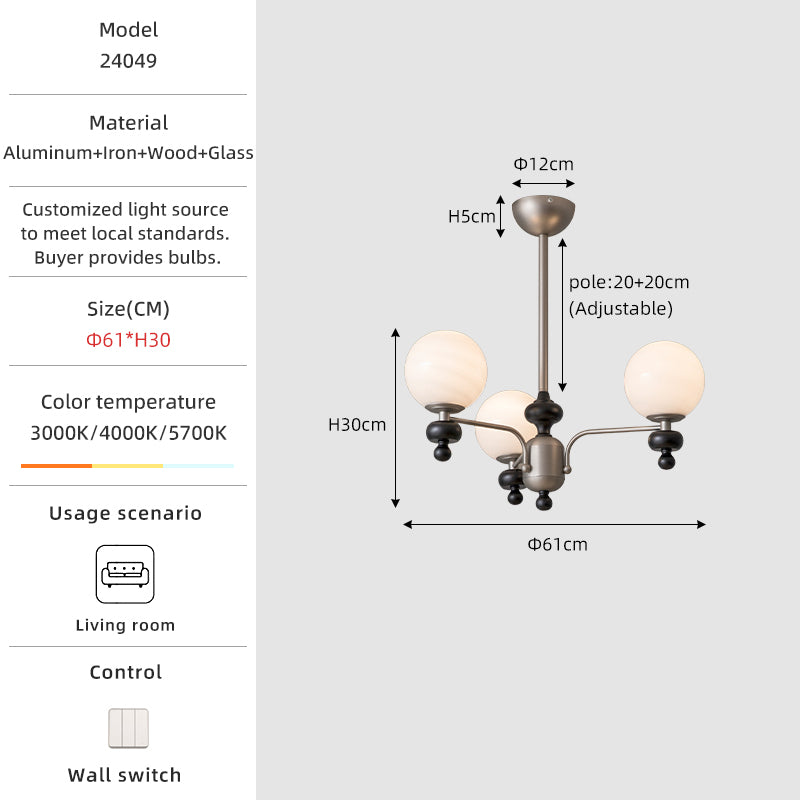 Modern living room chandelier  3-hand size