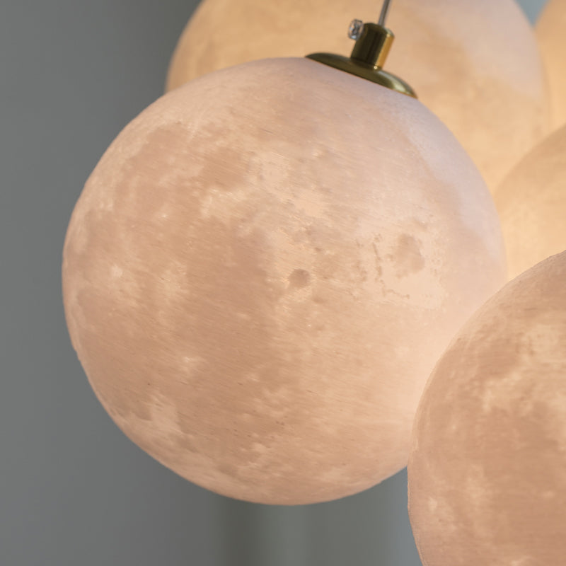 Lunar cluster chandelier detail