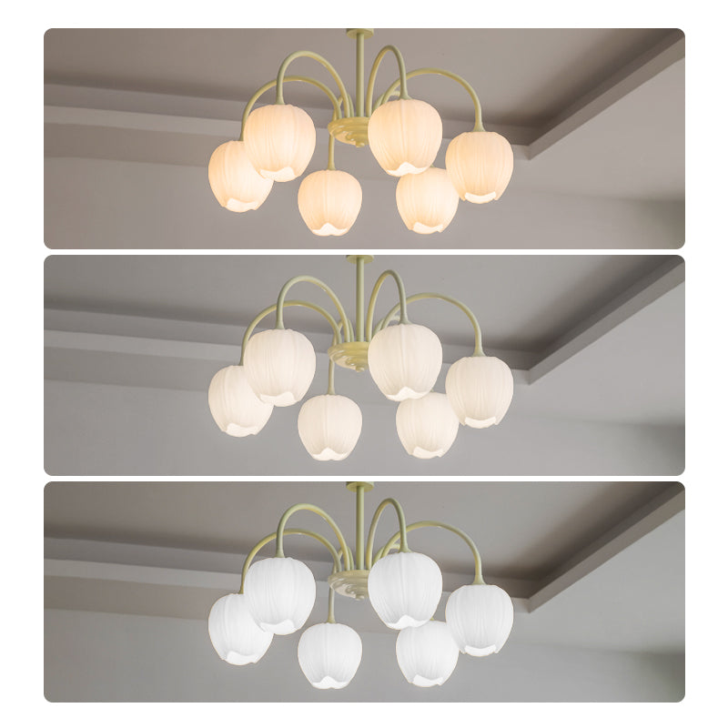 Color temperature adjustable tulip chandelier