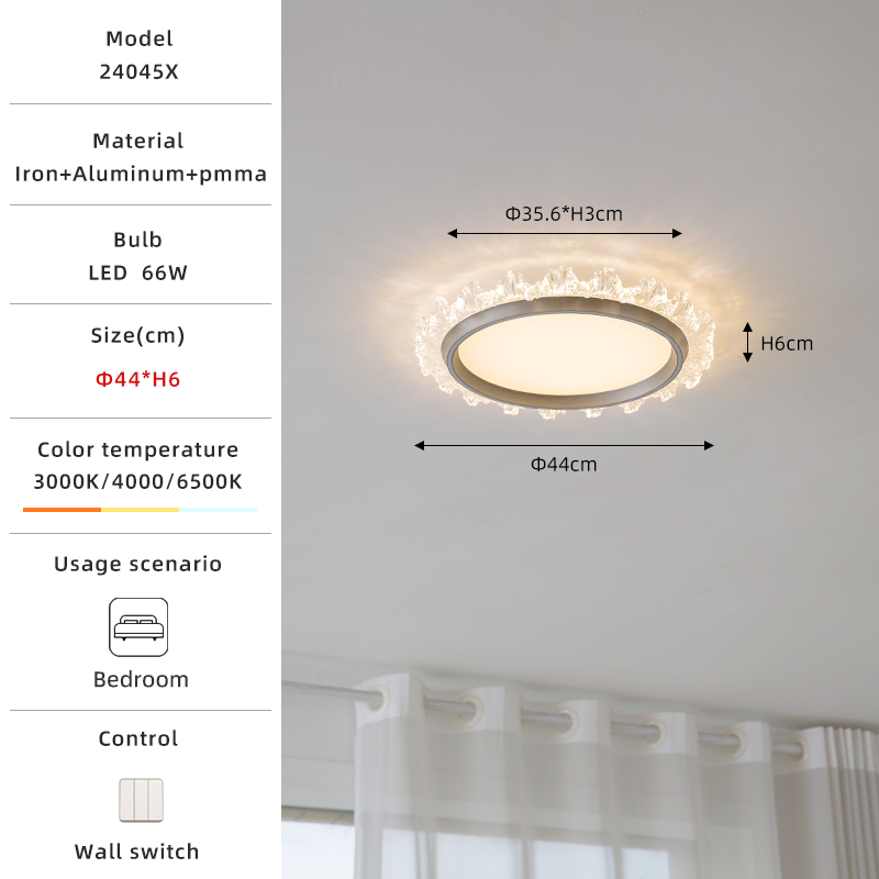 44cm gray crystal ceiling light