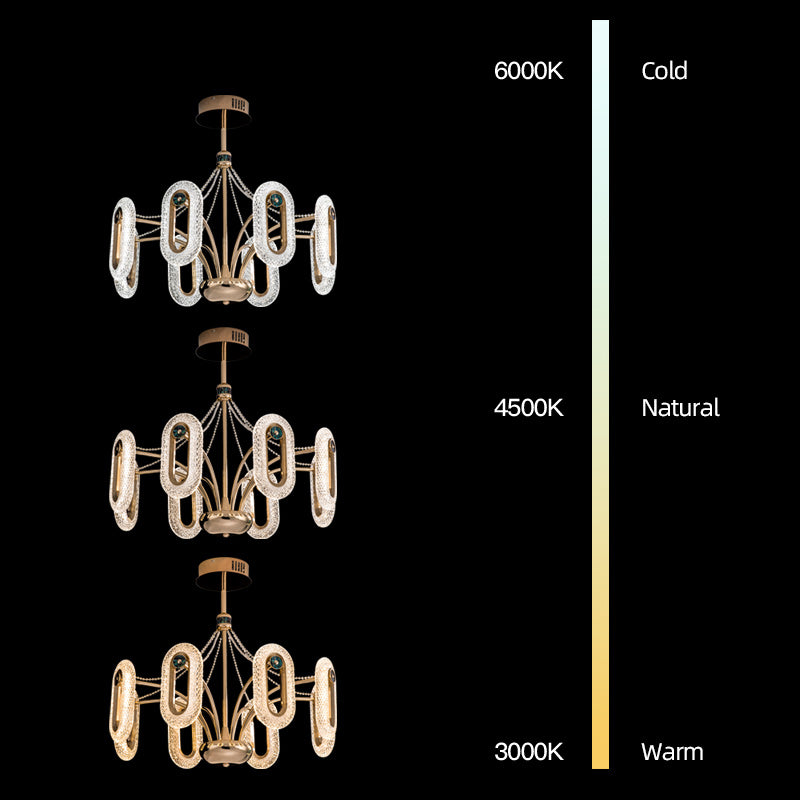 Soft Gold LED 8-Light Luxe Crystal Chandelier no.9244