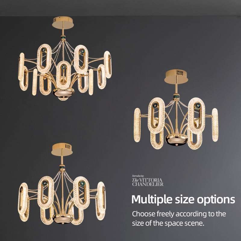 Soft Gold LED 8-Light Luxe Crystal Chandelier no.9244