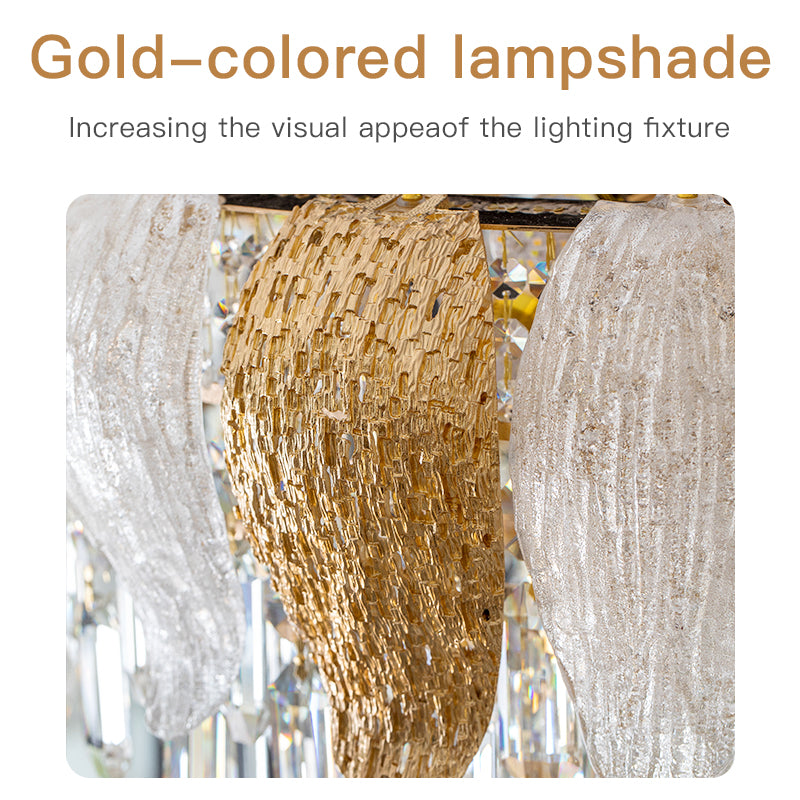 Luxury Gold Chandelier with High-Refraction Glass Crystals no.24078