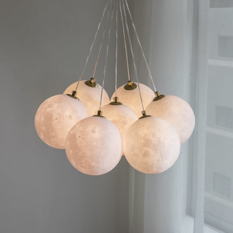 Lunar cluster chandelier